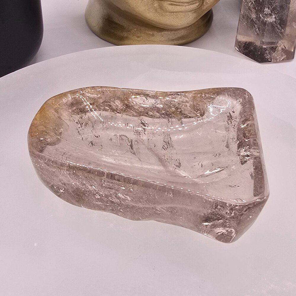 ✨ Natural Smoky Quartz Flowing Dish — One of a Kind ✨